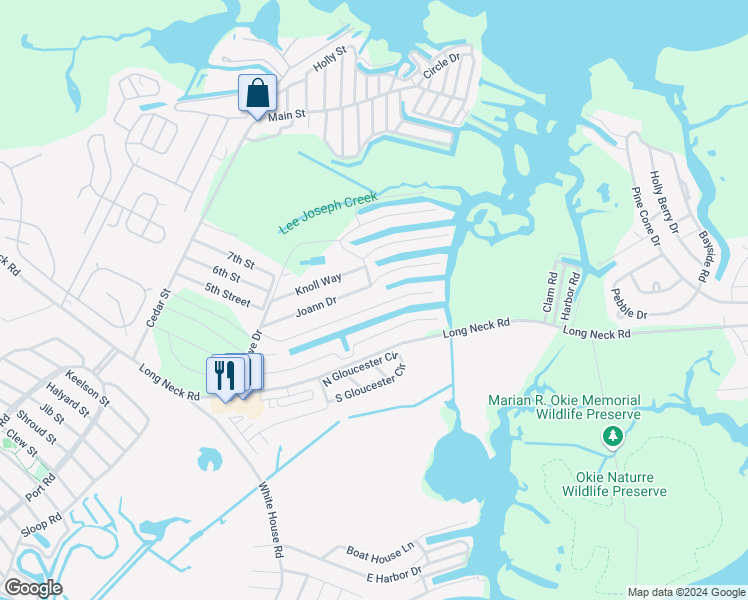 map of restaurants, bars, coffee shops, grocery stores, and more near 35553 Pine Drive in Millsboro
