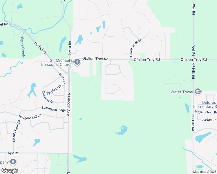 map of restaurants, bars, coffee shops, grocery stores, and more near 1665 Lancaster Drive in O'Fallon