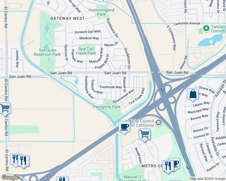map of restaurants, bars, coffee shops, grocery stores, and more near 3066 Buchman Street in Sacramento