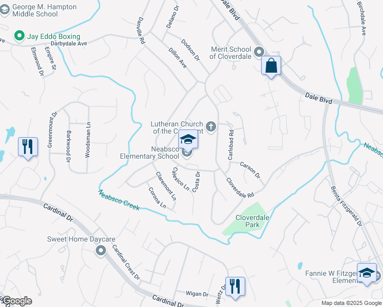 map of restaurants, bars, coffee shops, grocery stores, and more near 3800 Cordell Avenue in Woodbridge