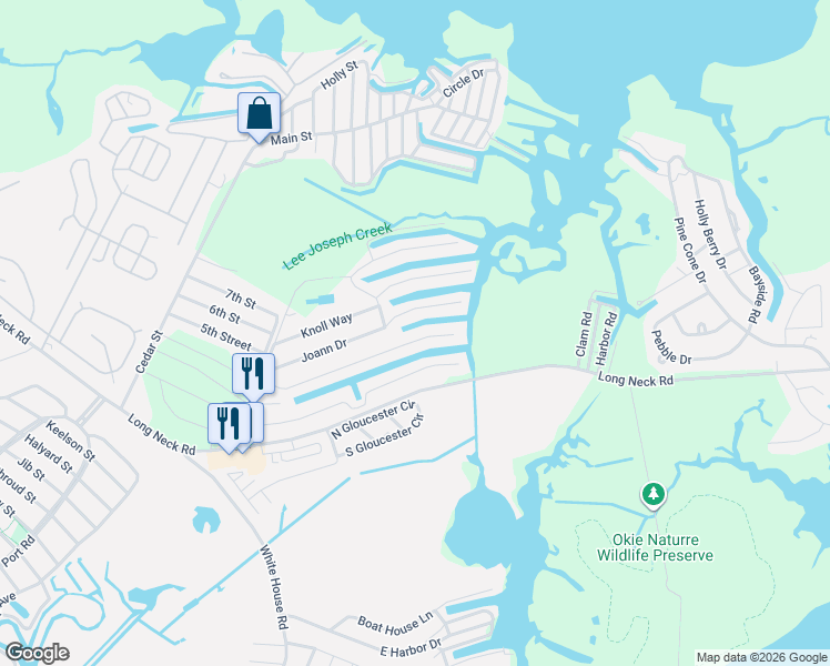 map of restaurants, bars, coffee shops, grocery stores, and more near 35618 Joann Drive in Millsboro