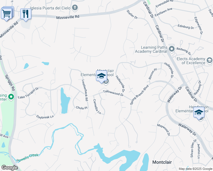map of restaurants, bars, coffee shops, grocery stores, and more near 4920 Tallowwood Drive in Dumfries