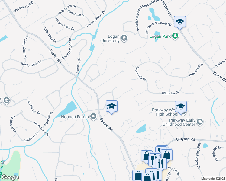 map of restaurants, bars, coffee shops, grocery stores, and more near 2350 Greenberry Hill Lane in Chesterfield