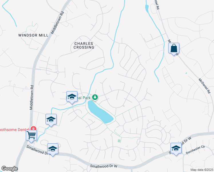 map of restaurants, bars, coffee shops, grocery stores, and more near 6708 Manatee Court in Waldorf