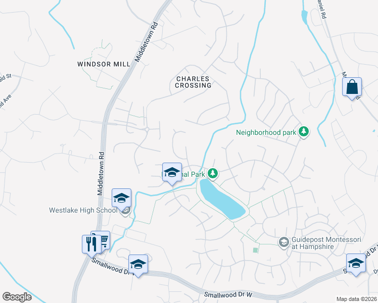 map of restaurants, bars, coffee shops, grocery stores, and more near 6011 Harbor Seal Court in Waldorf