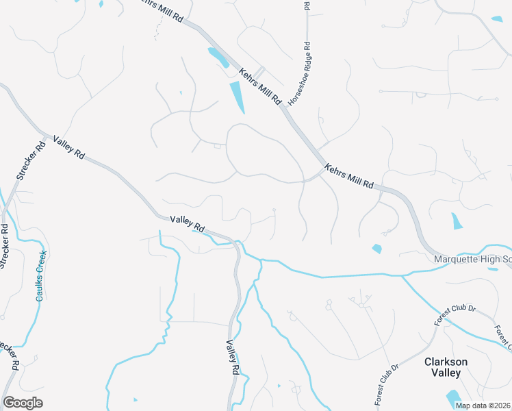 map of restaurants, bars, coffee shops, grocery stores, and more near 2260 Ridgley Woods Drive in Chesterfield