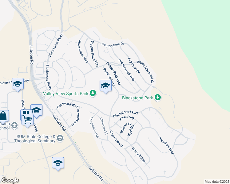 map of restaurants, bars, coffee shops, grocery stores, and more near 2876 Royal Oaks Drive in El Dorado Hills