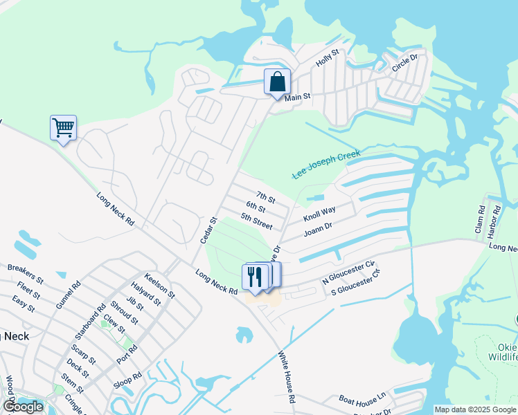 map of restaurants, bars, coffee shops, grocery stores, and more near 35310 6th Street in Millsboro