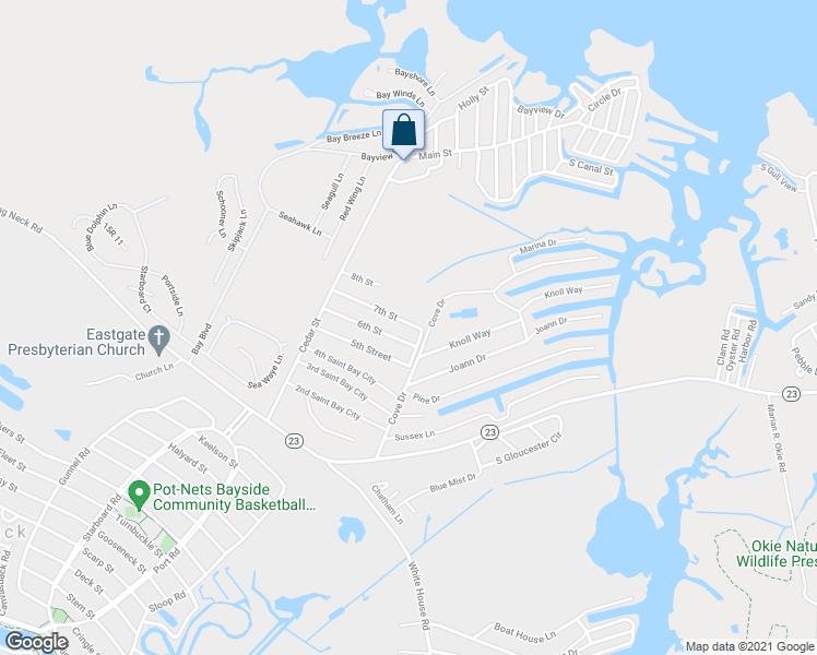 map of restaurants, bars, coffee shops, grocery stores, and more near 35334 7th Street in Millsboro