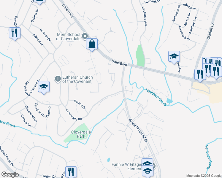 map of restaurants, bars, coffee shops, grocery stores, and more near 15139 Catalpa Court in Woodbridge