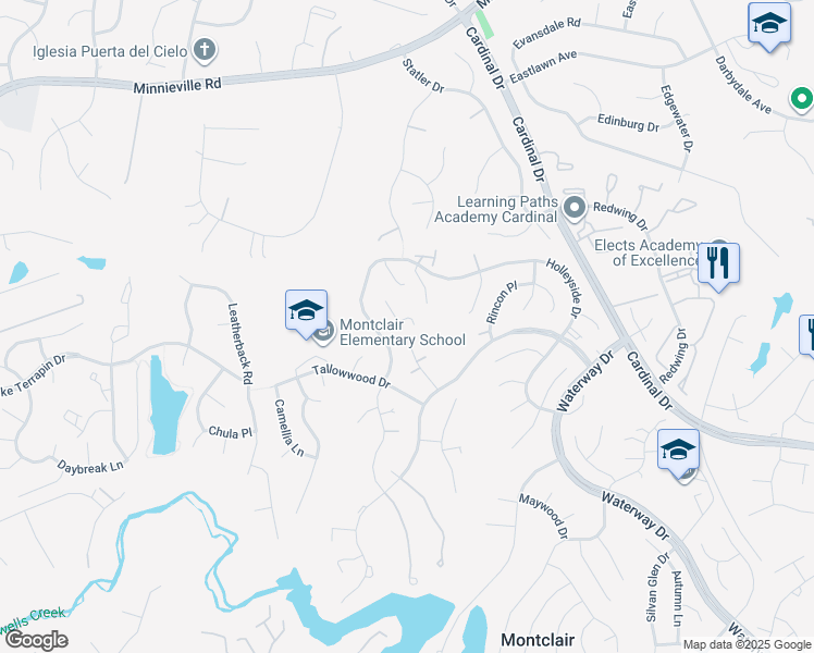 map of restaurants, bars, coffee shops, grocery stores, and more near 4905 Sugar Maple Lane in Dumfries
