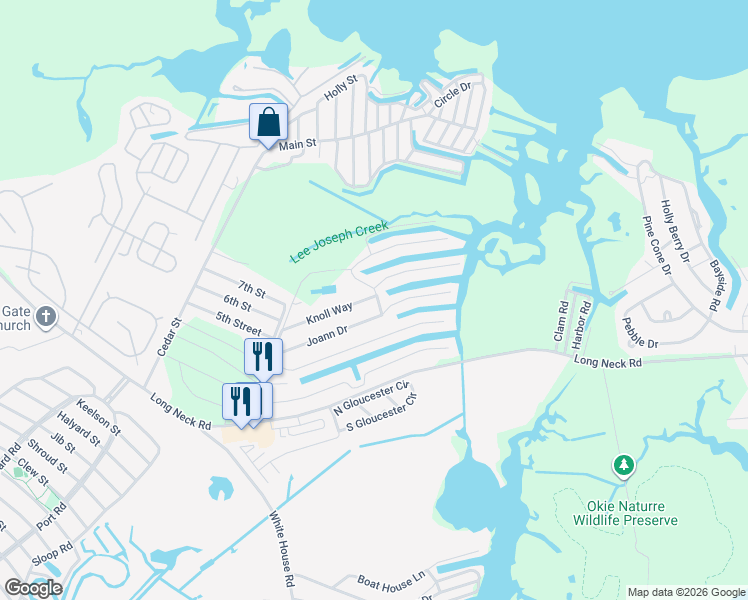 map of restaurants, bars, coffee shops, grocery stores, and more near 26375 Jennifer Lee Drive in Millsboro