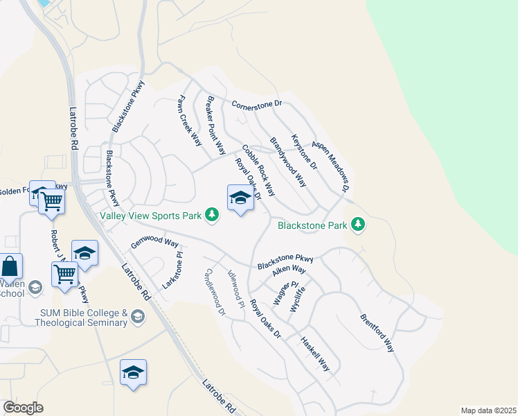 map of restaurants, bars, coffee shops, grocery stores, and more near 2876 Royal Oaks Drive in El Dorado Hills