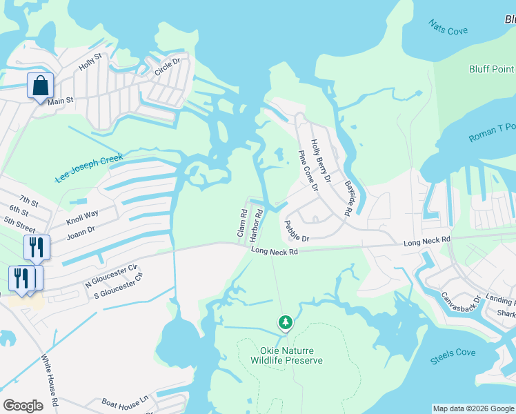 map of restaurants, bars, coffee shops, grocery stores, and more near 27 Harbor Road in Millsboro