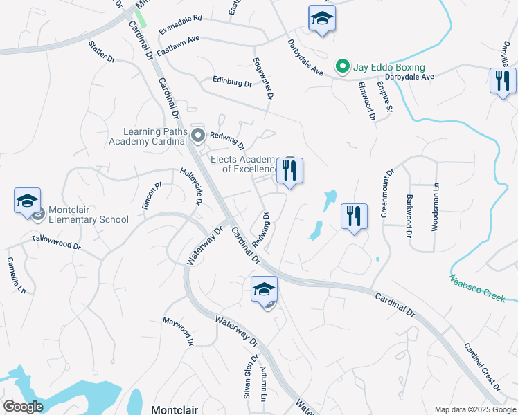 map of restaurants, bars, coffee shops, grocery stores, and more near 15048 Ardmore Loop in Woodbridge