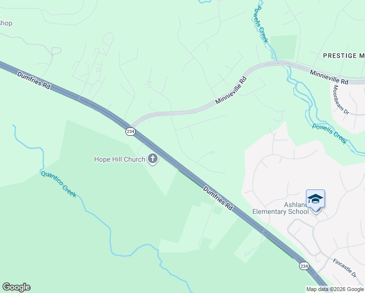 map of restaurants, bars, coffee shops, grocery stores, and more near 6550 Running Cedar Lane in Manassas