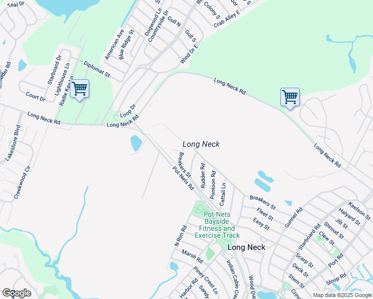 map of restaurants, bars, coffee shops, grocery stores, and more near 34914 Breakers Street in Long Neck