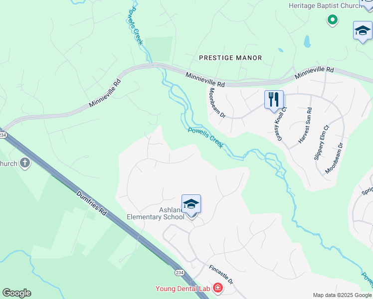 map of restaurants, bars, coffee shops, grocery stores, and more near 15090 Eclipse Drive in Manassas