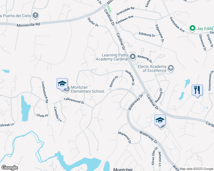 map of restaurants, bars, coffee shops, grocery stores, and more near 15021 Afton Court in Dumfries