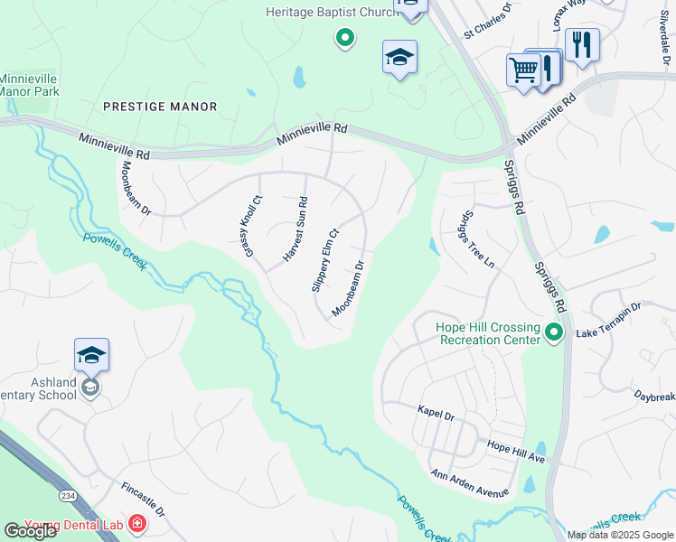 map of restaurants, bars, coffee shops, grocery stores, and more near 15009 Pansy Court in Woodbridge