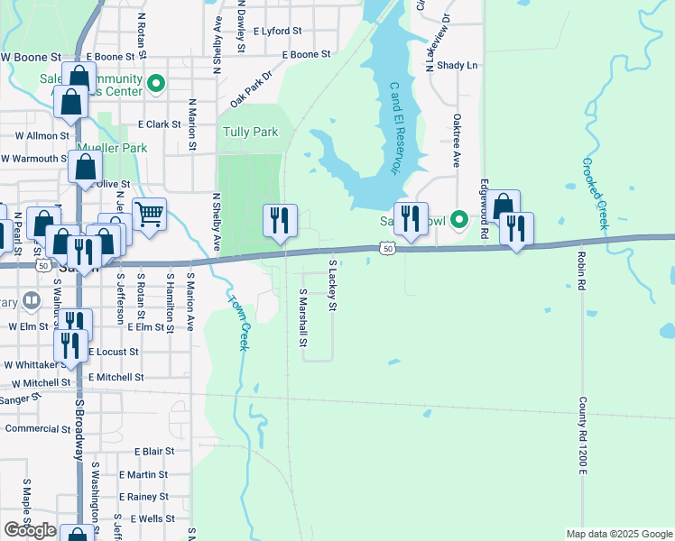 map of restaurants, bars, coffee shops, grocery stores, and more near 208-336 South Lackey Street in Salem