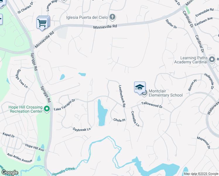 map of restaurants, bars, coffee shops, grocery stores, and more near 15077 Copper Turtle Place in Woodbridge