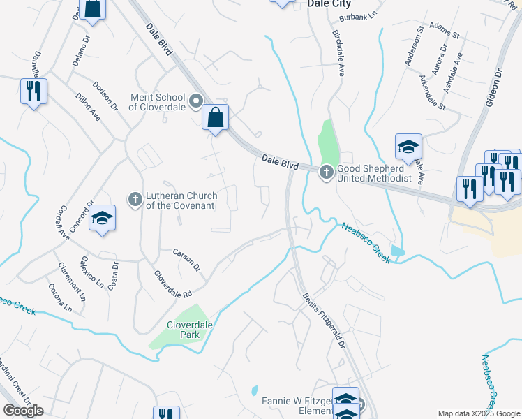 map of restaurants, bars, coffee shops, grocery stores, and more near 15112 Catalpa Court in Woodbridge