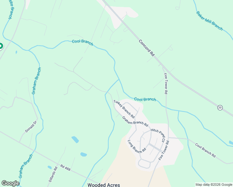 map of restaurants, bars, coffee shops, grocery stores, and more near Turkey Branch Road in Seaford