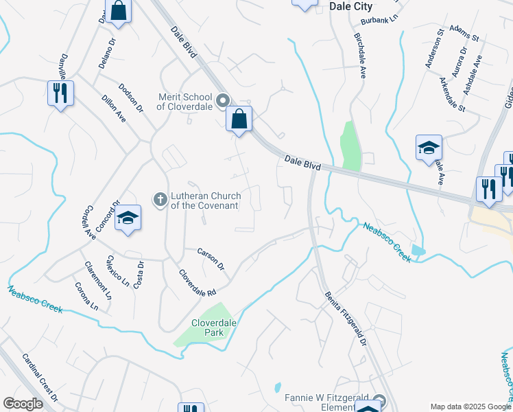 map of restaurants, bars, coffee shops, grocery stores, and more near 14897 Cherrydale Drive in Woodbridge