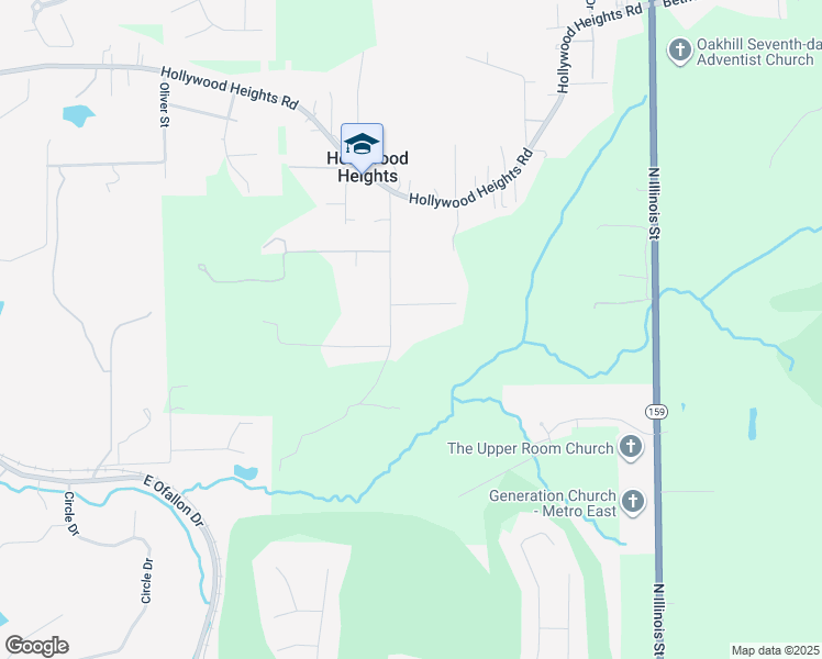map of restaurants, bars, coffee shops, grocery stores, and more near 101 Athlone Drive in Caseyville