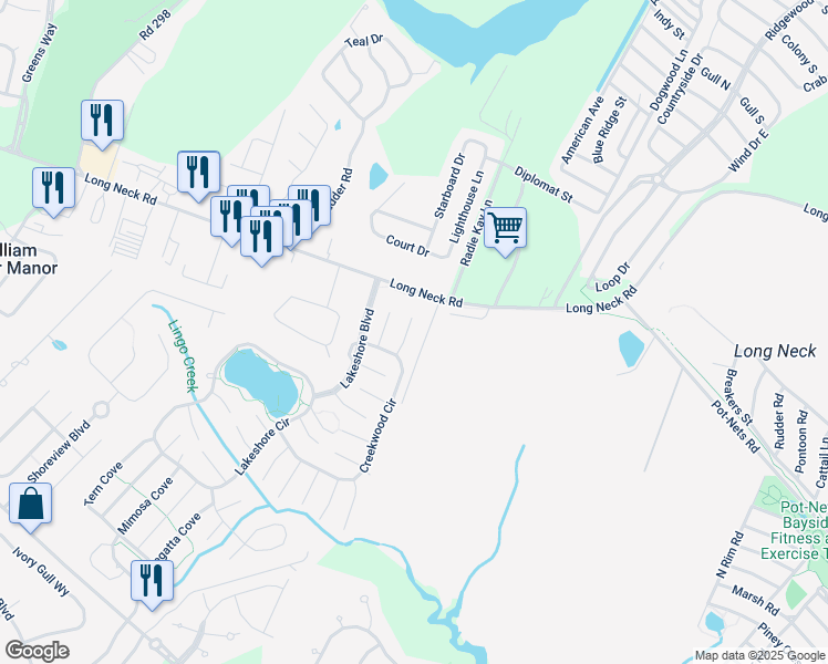 map of restaurants, bars, coffee shops, grocery stores, and more near 33424 Pinebark Cove in Millsboro
