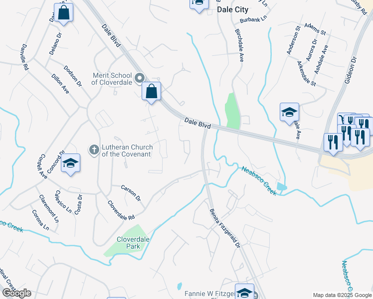 map of restaurants, bars, coffee shops, grocery stores, and more near 15044 Catalpa Court in Woodbridge