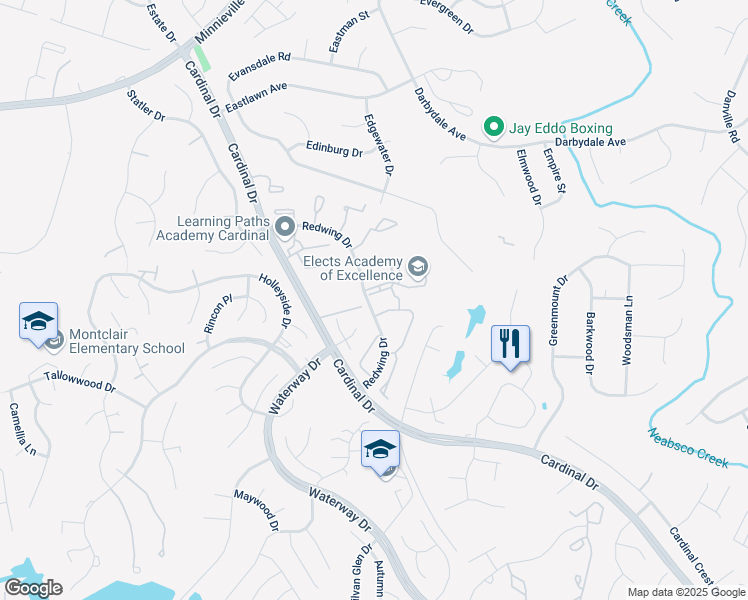 map of restaurants, bars, coffee shops, grocery stores, and more near 4543 Torrence Place in Woodbridge