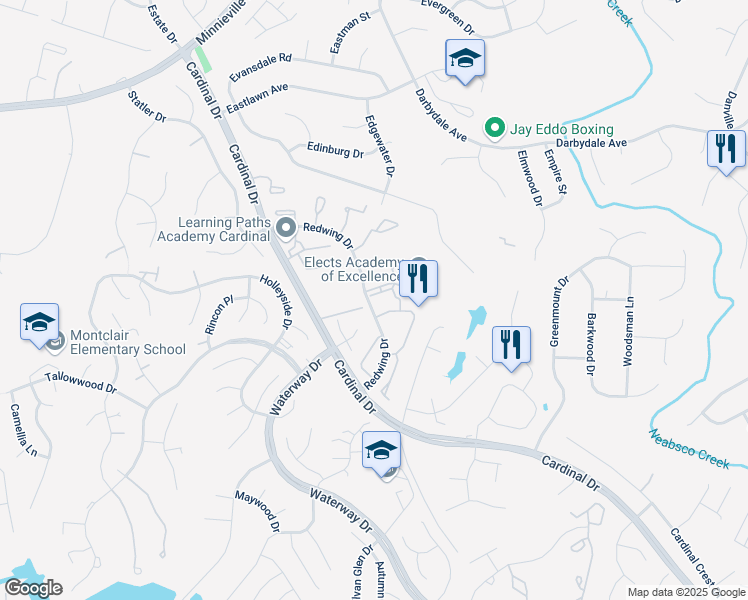 map of restaurants, bars, coffee shops, grocery stores, and more near 4543 Torrence Place in Woodbridge