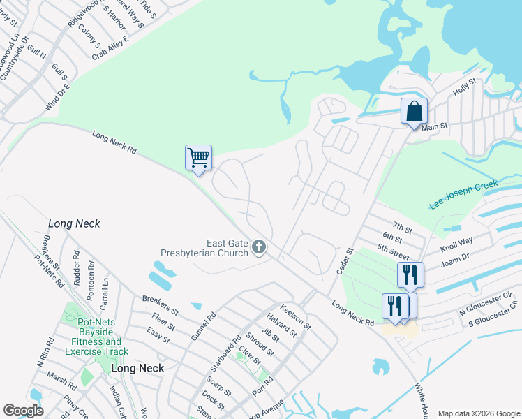 map of restaurants, bars, coffee shops, grocery stores, and more near 26326 Portside Lane in Millsboro