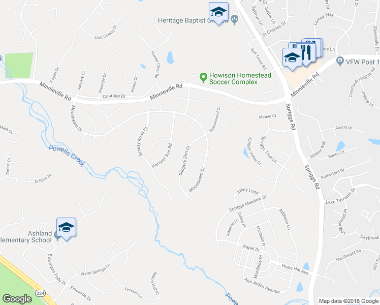 map of restaurants, bars, coffee shops, grocery stores, and more near 14931 Slippery Elm Court in Woodbridge