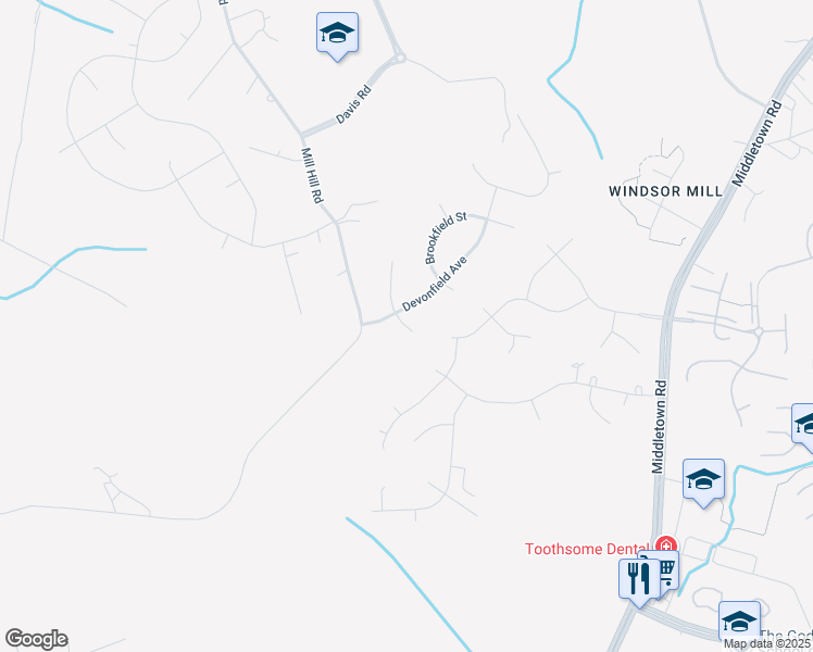 map of restaurants, bars, coffee shops, grocery stores, and more near 2065 Downshire Court in Waldorf