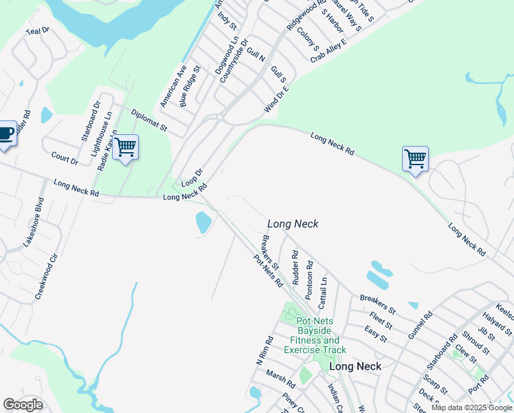 map of restaurants, bars, coffee shops, grocery stores, and more near 34082 Village Way in Millsboro