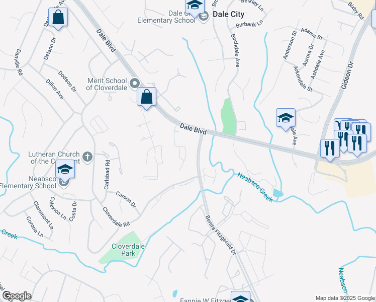 map of restaurants, bars, coffee shops, grocery stores, and more near 15039 Catalpa Court in Woodbridge