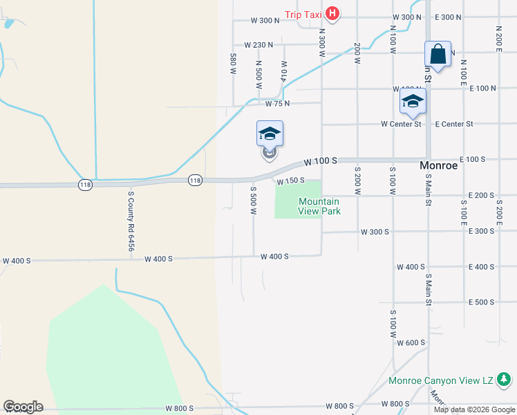 map of restaurants, bars, coffee shops, grocery stores, and more near 222 South 500 West in Monroe