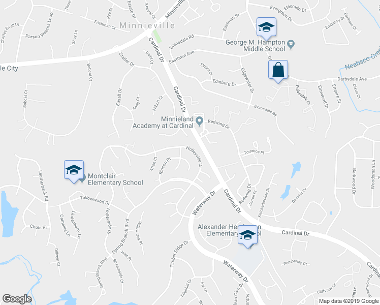 map of restaurants, bars, coffee shops, grocery stores, and more near 15176 Holleyside Drive in Montclair