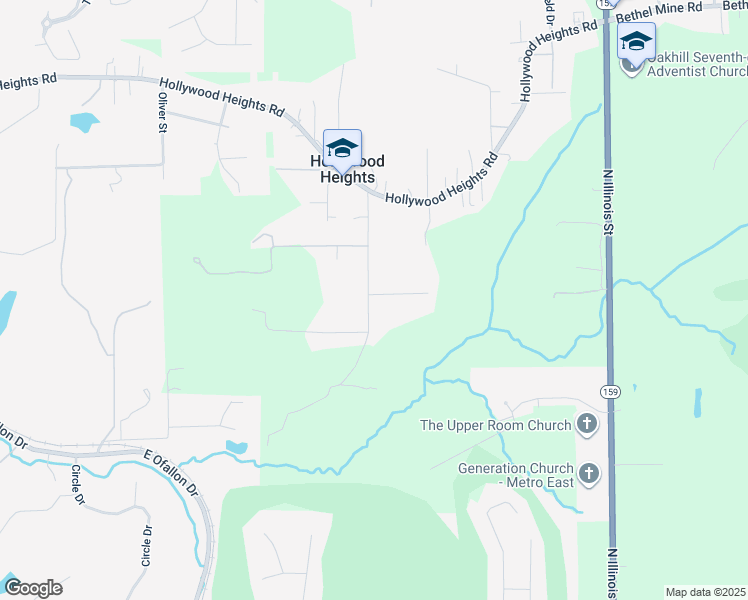 map of restaurants, bars, coffee shops, grocery stores, and more near 101 Athlone Drive in Caseyville