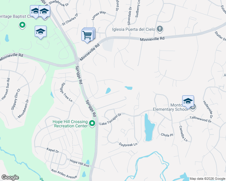 map of restaurants, bars, coffee shops, grocery stores, and more near 5420 Bantry Court in Woodbridge