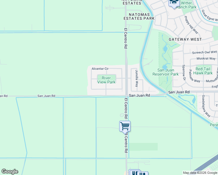 map of restaurants, bars, coffee shops, grocery stores, and more near 130 Alcantar Circle in Sacramento