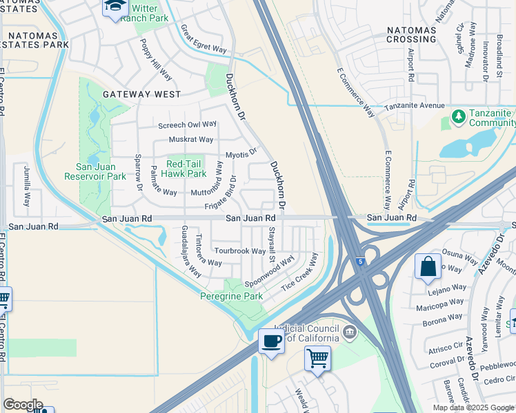 map of restaurants, bars, coffee shops, grocery stores, and more near 3351 Duckhorn Drive in Sacramento