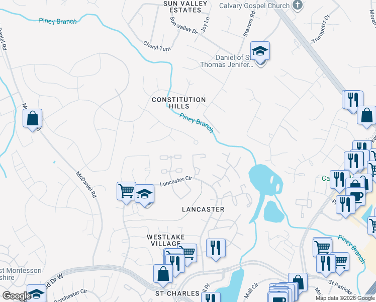 map of restaurants, bars, coffee shops, grocery stores, and more near 4578 Grouse Place in Waldorf