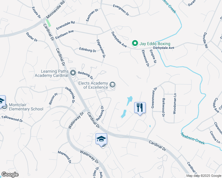 map of restaurants, bars, coffee shops, grocery stores, and more near 4478 Torrence Place in Woodbridge