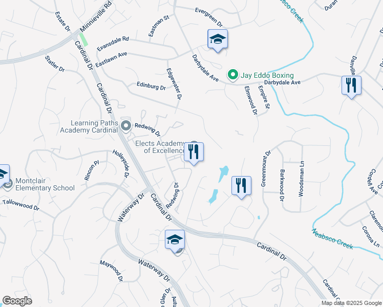 map of restaurants, bars, coffee shops, grocery stores, and more near 4478 Torrence Place in Woodbridge