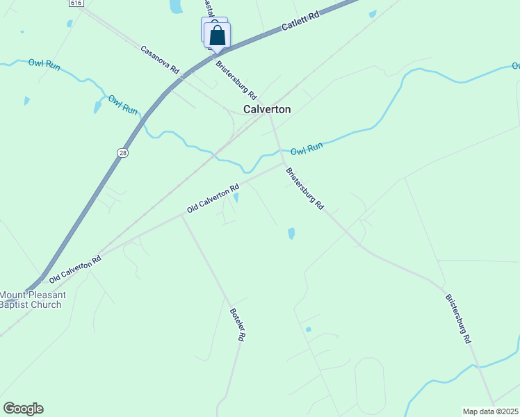 map of restaurants, bars, coffee shops, grocery stores, and more near 4133 Old Calverton Road in Catlett