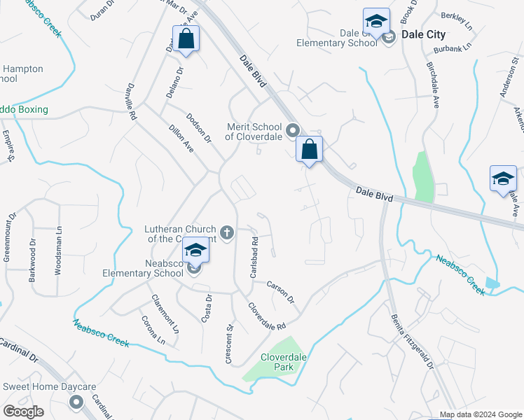 map of restaurants, bars, coffee shops, grocery stores, and more near 15027 Cardin Place in Woodbridge